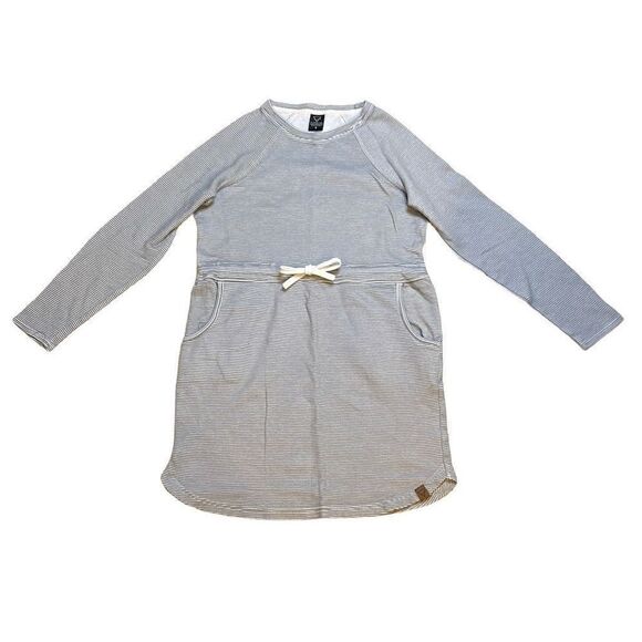 life integrity earth Dresses & Skirts - Life Integrity Earth Women's White Pinstriped Long Sleeve Mini Dress Size Small